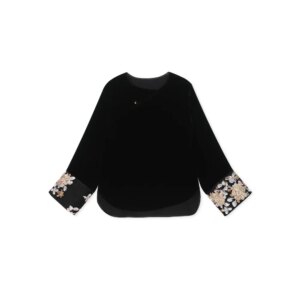 High Quality Women’s Silk New Chinese Style Coat Spring and Autumn Design Versatile Velvet Top