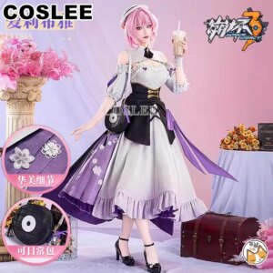 COSLEE Elysia Cosplay Costume Honkai Impact 3 Cos Sweet Memories Dal.Komm Dress Uniform Halloween Party Outfit Women Clothing