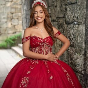 Customized Red Off Shoulder Quinceanera Dress applique beads Lace Beadwork 3D flower vestidos de 15 Quinceanera