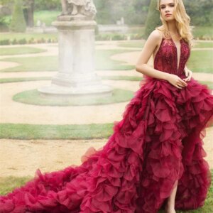 Elegant 3D Appliqué Prom Dress 2024 Sexy Deep V-Neck Evening Dresses Luxurious Floor-length Gowns Vestidos De Novia
