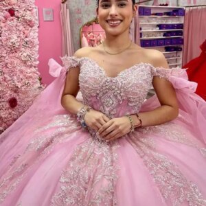 Customized Princess Quinceanera Dresses Ribbons Lace Appliques Crystal Ball Gown 16 Dresses Vestidos De 15 Años