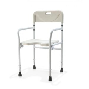 Aluminum Folding Backrest Adjustable Bathroom Disabled Shower Stool Toilet Bath Chair for the Elderly Senior