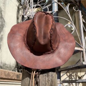 Vintage cowboy hat fashion cowhide leather