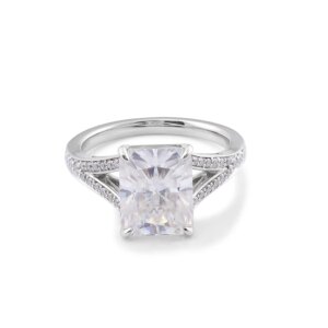 Provence 10K/14K/18K Moissanite Women’s Wedding Rings Radiant Cut 4 CT D Color VVS1 Promise Rings for Women With GRA Certificate