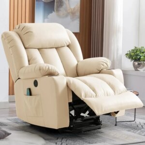 Power Lift Recliner Chair for Elderly, Electric Recliner Chairs for Adults with Massage and Heat, Cup Holders, Remote Control, U