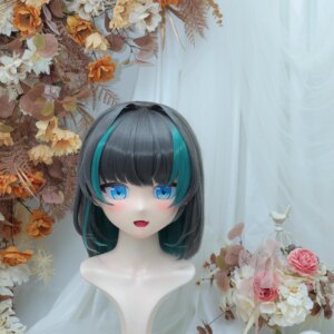 Customize Character Female/Girl Resin Kig Full Head With Lock Anime Cosplay Japanese Anime Kigurumi Mask