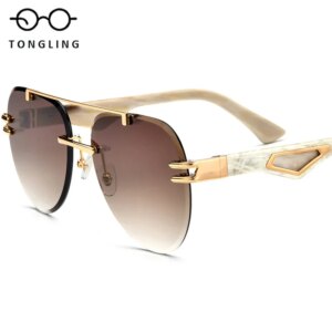2025 High-quality fashion natural buffalo horn precious white horn leg high-grade UV protective sunglasses for men and women