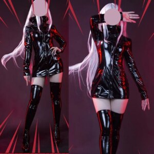 Jujutsu Phantom Parade Kaisen Gojo Satoru Female Cosplay PU Leather Tights Dress Halloween Uniform Suit Party Carnical Outfit