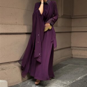 Customized A-Line Prom Dresses Floor-Length High-Neck Full Sleeve Evening Gown Fashion Crystal Beading Draped Party Gown