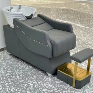 High Quality PU Leather Shampoo Basin Beauty Commercial Furniture Metal Shampoo Salon Chair
