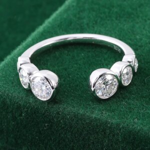 Provence fine jewelry 14K/18K gold open band DEF VVS lab diamond stacking band classic promise wedding engagement rings custom