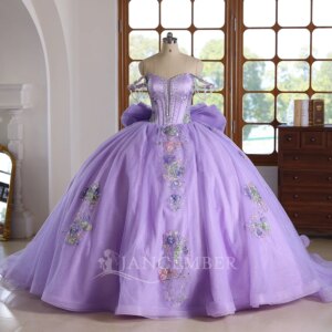 Glitter Quinnceanera Dress Ball Gown Customized Shiny Lace Applique Beading Mexican Sweet 16 Vestidos De 15Anos Party Dress
