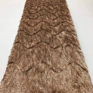 2025 New African French Nigerian High End Lace Fabric With Beads Sequins Mesh for Embroidery Wedding Party Bride Sewing Dress