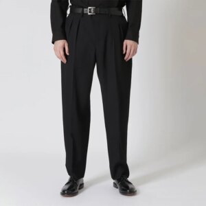 YOJI OOAK original design wool straight pants casual men’s dress pants loose black ivy