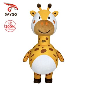 Cute Giraffe Plush Inflatable Clothing Adult Male and Female Characters Cosplay Halloween Christmas Mascot Party Set