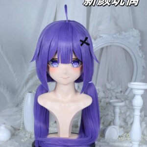 Customize Character Female/Girl Resin Kig Full Head With Lock Anime Cosplay Japanese Anime Kigurumi Mask