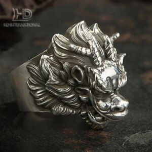 925 sterling silver Dragon head ring,Silver dragon ring,Dragon jewelry,Men’s pendant