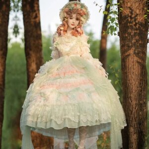 Lolita Flower Wedding Tea Party Gorgeous[Floating fireflies and floating dreams]National brand dress girl long sleeved dress2025