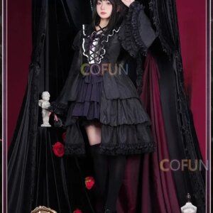 COFUN Anime Puella Magi Madoka Magica Akemi Homura Cosplay Skirt Japanese Clothing Halloween Party Uniform