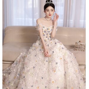 full flower petals princess ball gown court can customize make medieval dress renaissance Gown queen Victorian /Marie/drama/