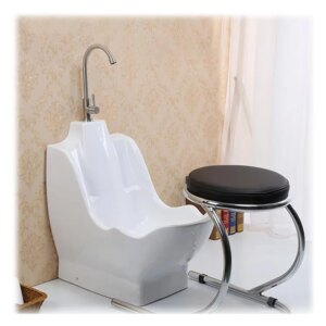 Acrylic Muslim Wudu Ablution Foot Washing Sink Oval Basin Single-Hole Faucet Mount Easy Clean Feature for Bathroom Accessory