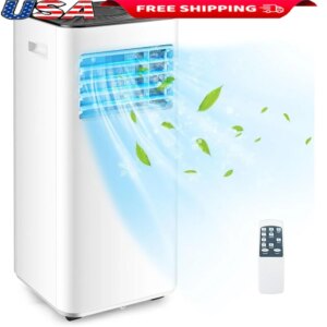 Portable Air Conditioner 10000 BTU 3-in-1 Cooling Unit with Dehumidifier Fan Remote Control Quiet Operation 24H Timer