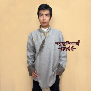 Winter Tibetan Costumes Men’s Warm-Keeping and Cold-Proof Ethnic Clothing Top Cotton-Padded Coat New Cotton