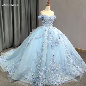 Jancember Princess Factory Wholesale Quinceanera Dresses 2024 Sequins Ball Gown Lace Up Appliques Vestidos De 15 Años DY5834