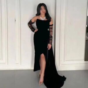 CustomizedSizes Available Simple Jersey Pleat A-line Strapless Midi Dresses Bespoke Occasion Dresses Fashion Exquisite Formal