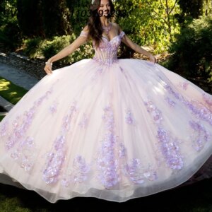 EVLAST Customized Sparkly Pink Sequins Ball Gown Quinceanera Dress Applique Beaded Corset Sweet 16 Vestidos De 15 Anos E1Q561