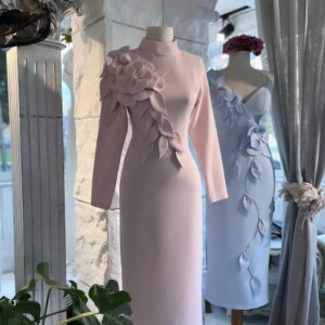 Customized Satin Applique Clubbing A-line High Collar Bespoke Occasion Gown Midi es Saudi Arabia