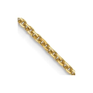 14K 18 inch 1.45mm Solid Diamondcut Cable with Lobster Clasp Chain