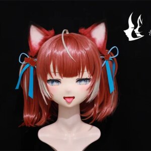 Kigurumi Akami-Kigurumi mask Full Headband Lock Cosplay Headshell Props Costume Anime