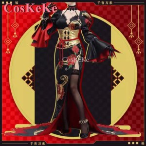 【Customized】CosKeKe Ethyria Nina Cosplay Costume Anime Vtuber Nijisanji Black Uniform Dress Halloween Party Role Play Clothing