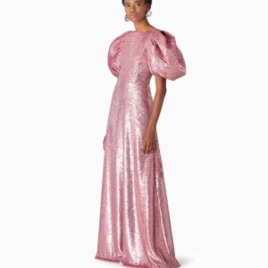 O-nekc Short Sleeve Sparkly Women Clothing Bubble Dress Woman Elegant Dress Women For Wedding Party Floor Length Evening Dresses