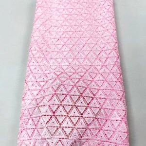 Luxury African Pink Guipure Lace Fabric 2025 Latest Nigerian Lace Fabric High Quality 5Yards For Woman Wedding Dress Sewing