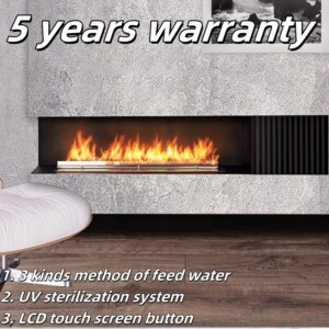 5 Years Warranty Length 3D mist fire 3d vapor electric steam fireplace led water