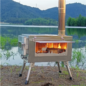 Multifunctional Stainless Steel Tent Stove Camping Stove Outdoor Camping Tent Stove with Double Sided Glass Window Decoration