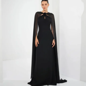 CustomizedHigh Quality Jersey Flower Pleat Straight High Collar Long Dresses Bespoke Occasion Dresses Matching Classic Fashion