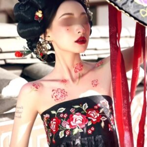 Black travel shoot personality portrait dark ancient costume female theme clothing