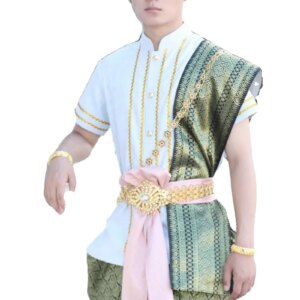 Thai Clothing Men’s Set Palace Retro Cinema Photography Hotel Restaurant Welcome Uniforms Work Clothes Thailand Traditional
