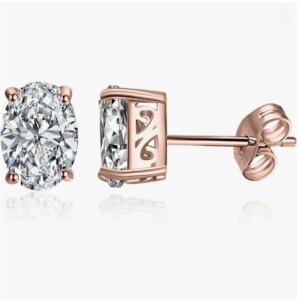 14K gold physical real gold laboratory grown diamond IGI 0.5CT oval diamond stud earrings fine jewelry Customized wholesale