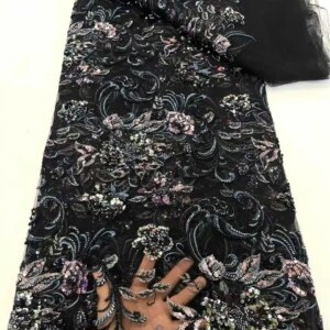 African Lace Fabric 5 Yards Latest Nigerian Laces Fabric High Quality Embroidered Net Fabric Mesh Lace 2025 French Sequins Lace