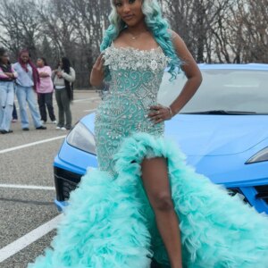 Luxury Ruffles Prom Dresses For Black Girls 2025 Flowers Beading Split Party Dress Birthday Outfit robe haute couture Customized