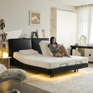 Smart Electric Bed Multifunctional Modern Simple Zero Gravity Leather Suspended Bed Master King Size Bedroom Home Furniture