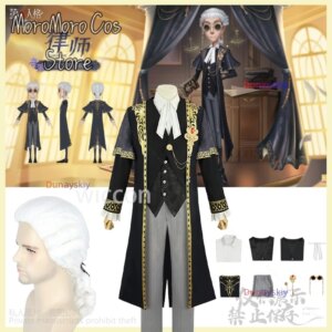 Freddy Riley Anime Game Identity Ⅴ Cosplay Lawyer Costume The Weight Of Justice Tailcoat Gothic Coat Wigs Halloween Cosplay