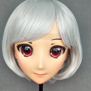 (Lanmei-04)Japan Anime Kigurumi Masks Cosplay Kigurumi Cartoon Character Role Play Half Head Lolita Doll Mask With Eyes And Wig