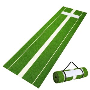 Softball Pitching Training Mat 10ft x 3ft Antislip Antifade Rubber Pitch Practice Aid Indoor Outdoor Green