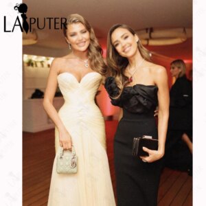 Yellow Long Evening Dresses Crisscross Pleat Prom Dress Full Body Ruched Woman Elegant Formal Dress 2025 New