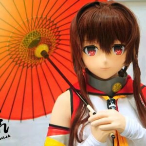 (KM9179)Top Quality Handmade Female Resin Full Head Cosplay Japanese Role Play Anime Kigurumi Mask Crossdresser Doll